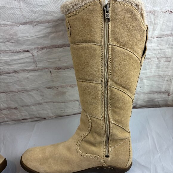 Timberland Women's 8.5 Beige Suede Insulated Tall Waterproof Winter Boots - Picture 14 of 15